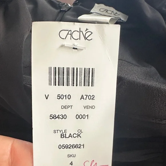 Cache Black Ruched Mini Dress - Picture 4 of 4